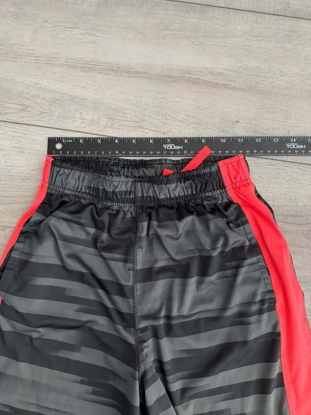 Nike Dri-Fit Youth Boys Black and Gray Striped Athletic Shorts Size Large